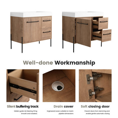 Freestanding Standard Single Vanity Bathroom Vanity With Top