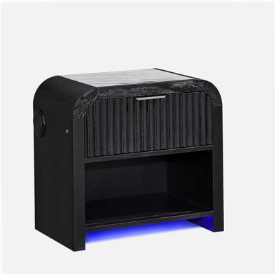 Beverly Black and White Nightstand