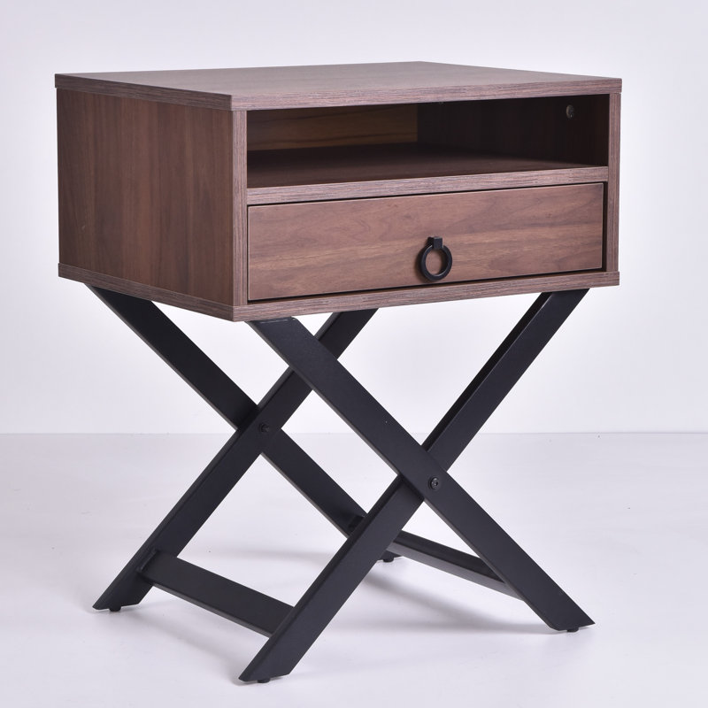 Homayoun 50.2 cm W Bedside Table, Columbia Walnut
