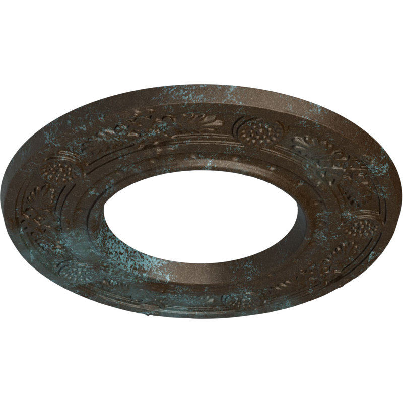 Médaillon de plafond H 8 po x l 8 po x P 0,5 po Daniela, Patine bleue bronze