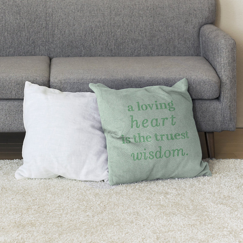 Coussin de sol amour & sagesse, H 28 po x l 28 po, Vert