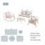 Solid Acacia Wood Garden Sofa Set With Coffee Table, Outdoor Patio Lounge Furniture-908363176