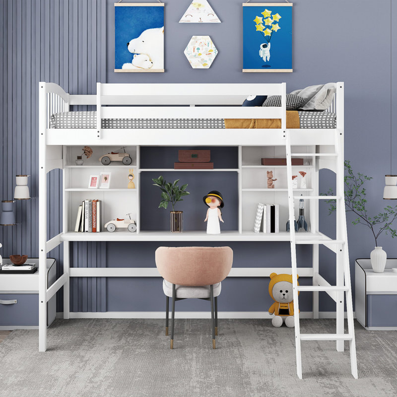 Guagliardo Kids Twin Loft Bed, White