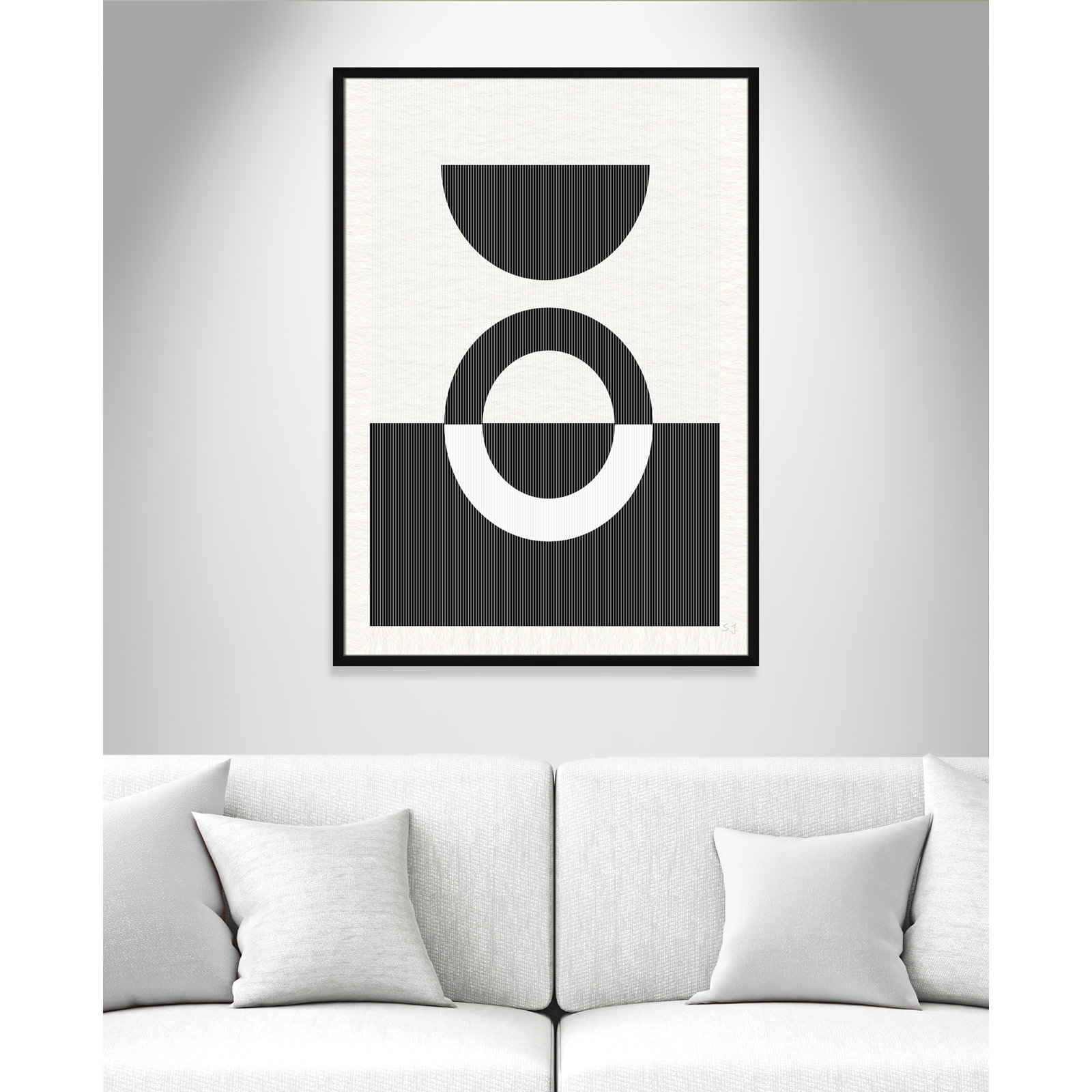 Eclipse III, 41.5" H x 29.5" W x 0.75" D, Satin Black Framed