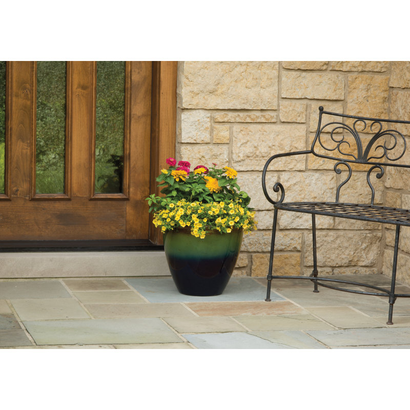 Ensemble de pots à fleurs 2 pièces Premium, Vert/bleu
