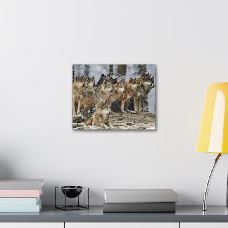 Wolf Pack Stretched Canvas Wall Art