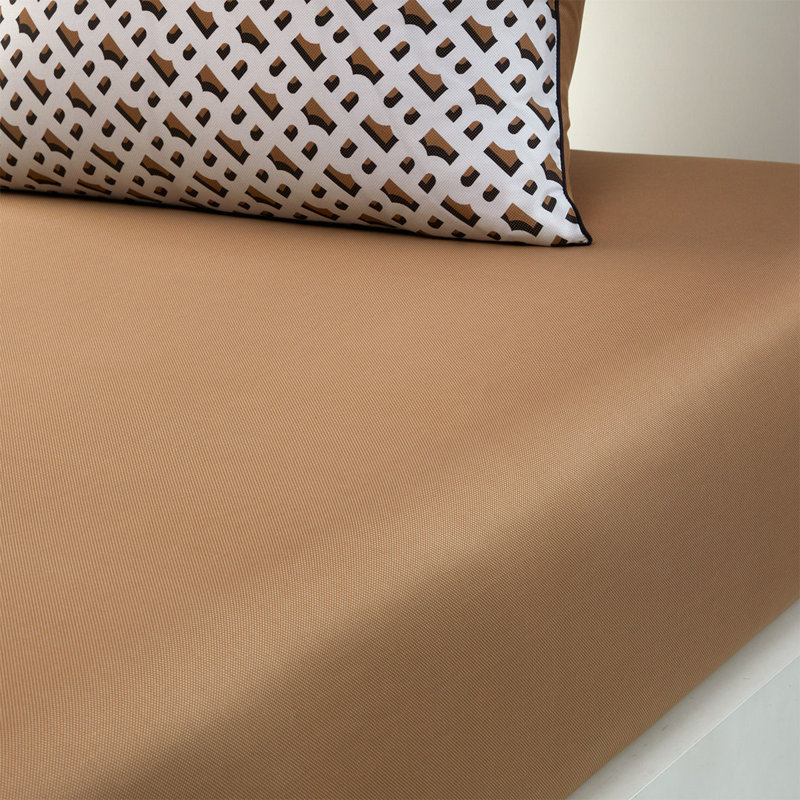 B Monogram 100% Cotton Standard Geometric Flat Sheet, Queen Flat Sheet
