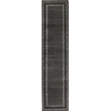 Runner Oriental Hand Knotted Wool Black/Beige Area Rug