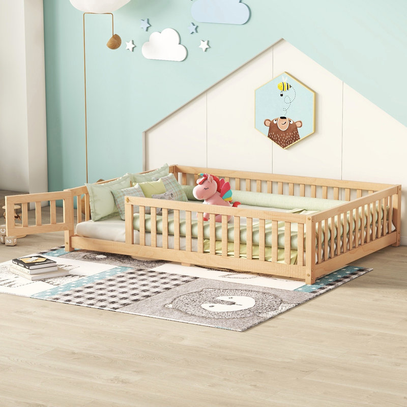 Cromlish Solid Wood Bed, Queen, Natural