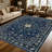 1PC Vintage Persian Medallion Navy Blue Floral area rugs for Living Room, Soft and Comfortable, Suitable for all seasons, easy-to-maintain, machine washable Indoor floor mat, Under Table Farmhouse suitable for dining table, bedroom, entryway,-175544151