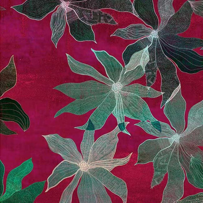 Floral Matte Wallpaper Double Roll, Fuchsia