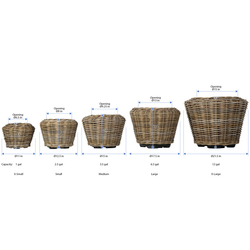 Ayriauna Handmade Urn Planter, 10" H x 13" W x 13" D