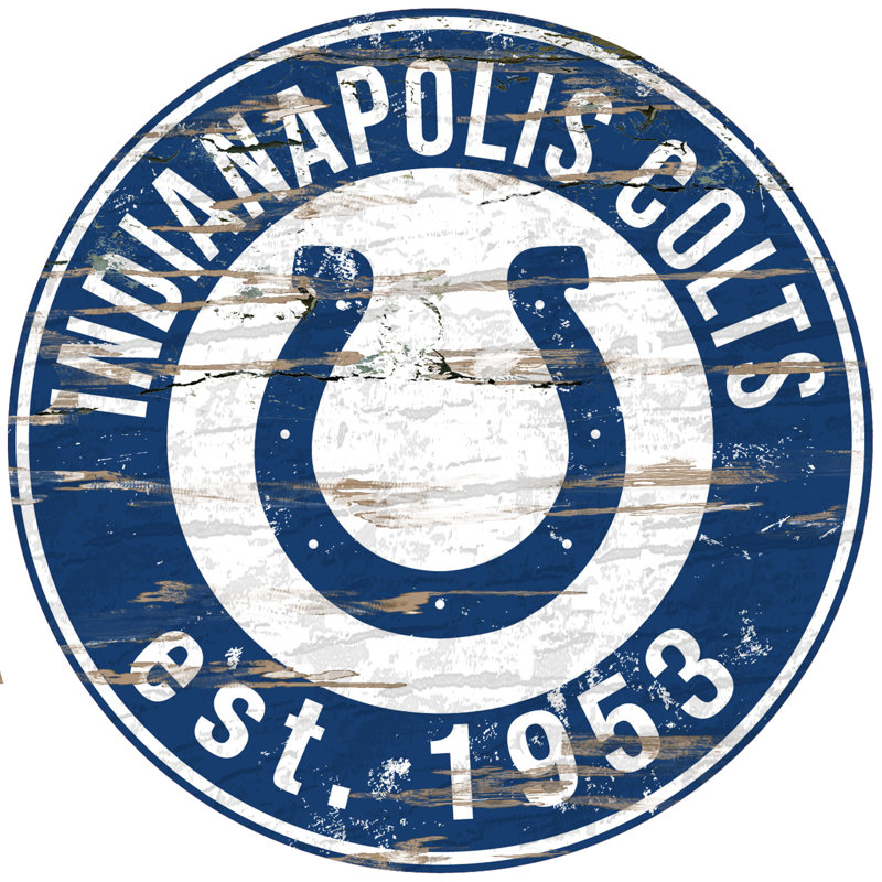 Décoration murale rond à cercle patiné nfl, Colts d'Indianapolis