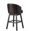 Tabouret de bar pivotant brun à 360 degrés avec accents cloutés, pieds et pieds en bois d'hévéa pour coin de cuisine-776904244