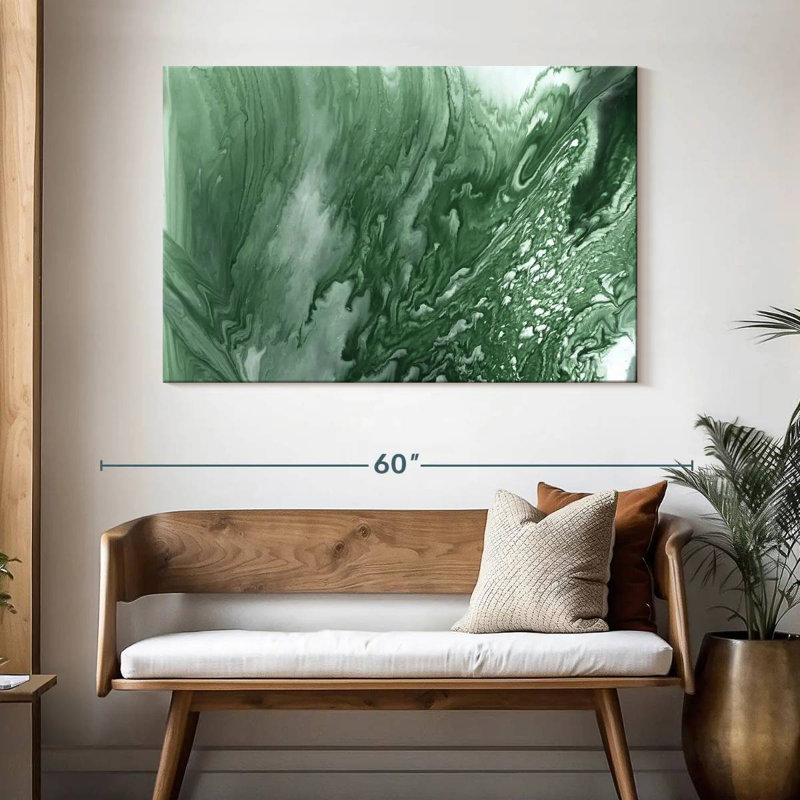 Avery Marbled Malachite I, 32" H x 48" W