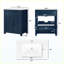 Meuble-lavabo autoportant moderne de 70,6 cm (27,8 po) avec lavabo, finition peinte de style milieu du siècle, armoire de rangement avec tiroir à couvercle rabattable