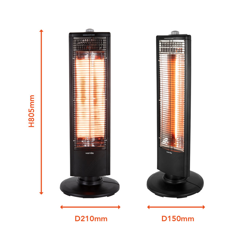 Warmlite WL42013 Infrared Heater with Oscillation, Overheat Protection, Black
