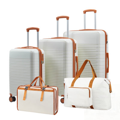 Ensemble de 5 valises en PP avec serrure TSA, roulettes silencieuses et coque rigide pour un voyage en douceur