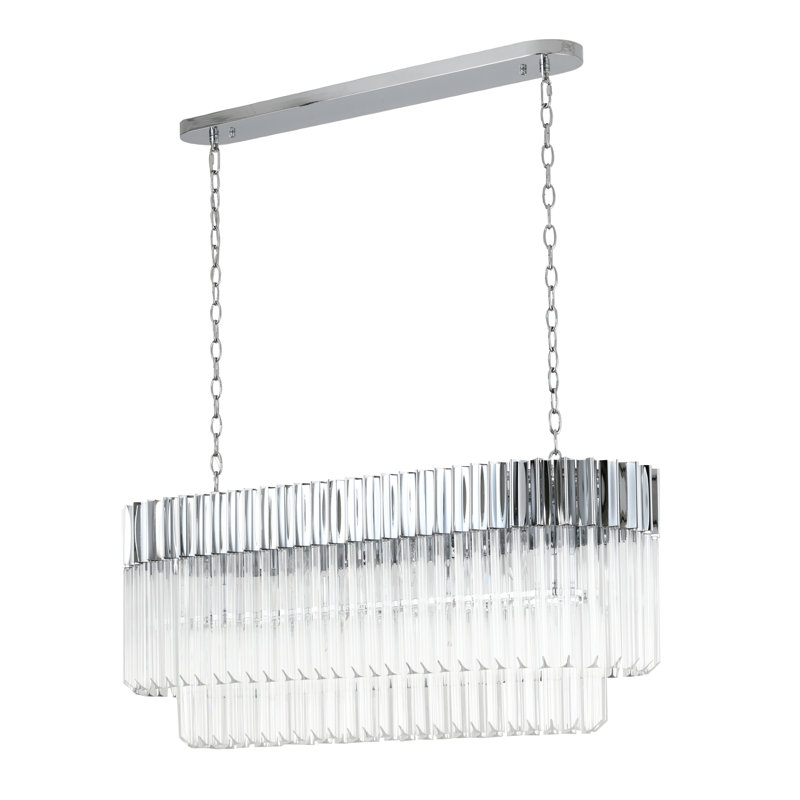 Lustre rond en cristal 12 lumières Glam, Chrome