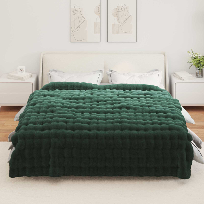 1-36 Throw Blanket, Dark Green, 220cm x 240cm
