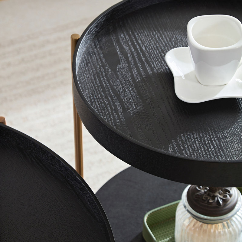 Tishay Nesting Coffee Table, Matte Black