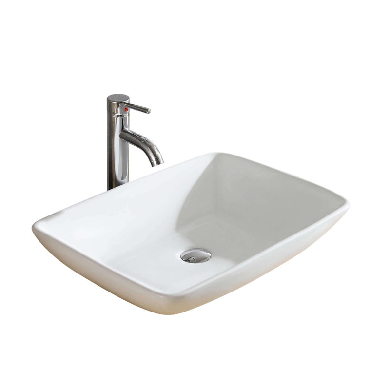 Modern Ceramic Rectangular Vessel Bathroom Sink