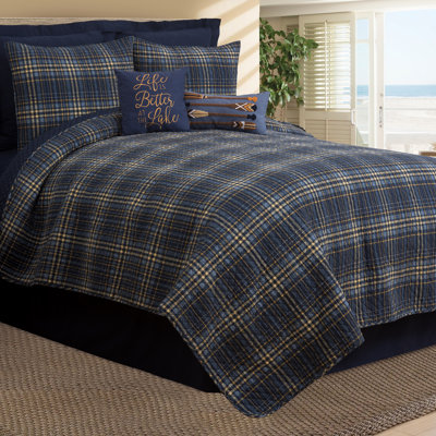 Harvey Plaid Cotton Lightweight Reversible Quilt
