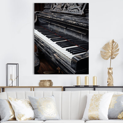 «Black and White Piano Keys To Serenity I», reproduction sur toile