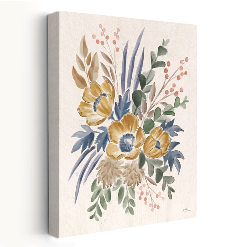 Botanical Blend II - art floral fougères botaniques beiges, H 36 po x l 24 po
