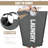 90L Large Laundry Basket, Collapsible Laundry Bag, Freestanding Tall Clothes Hamper, Foldable Washing Bin (Dark Grey)