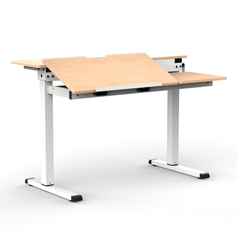 Leidah Adjustable Metal Base Standing Desk, Birch
