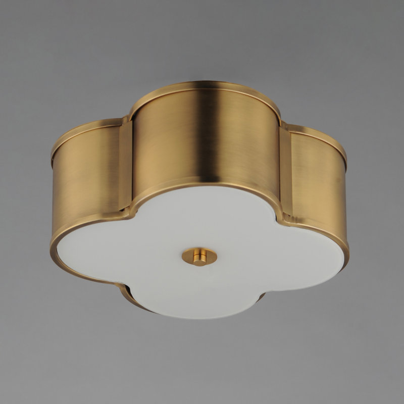 Clover-Flush Mount, Natural Aged Brass