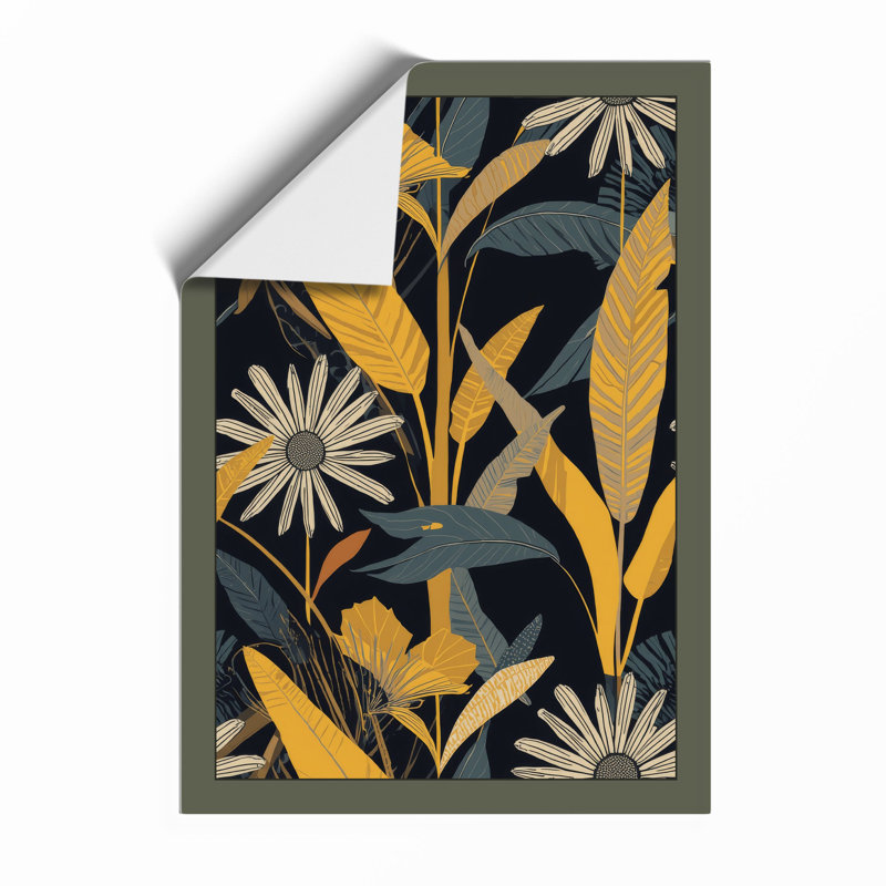 Navy Pattern Botanical - Print, Unframed, A3 - 42.0 x 29.7 cm