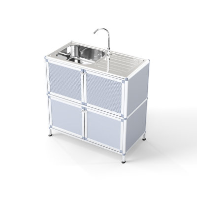 Évier utilitaire avec armoire, évier utilitaire autoportant, armoire d'évier pour salle de lavage, station de lavabo d'extérieur, évier utilitaire en acier inoxydable