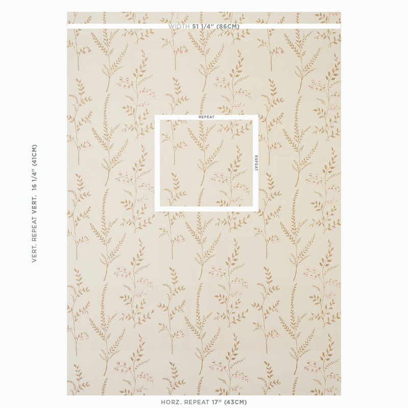 Cynthia Embroidered Print Fabric, Neutral/ Brown
