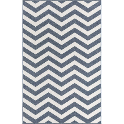 Tapis intérieur / extérieur bleu marine Arella