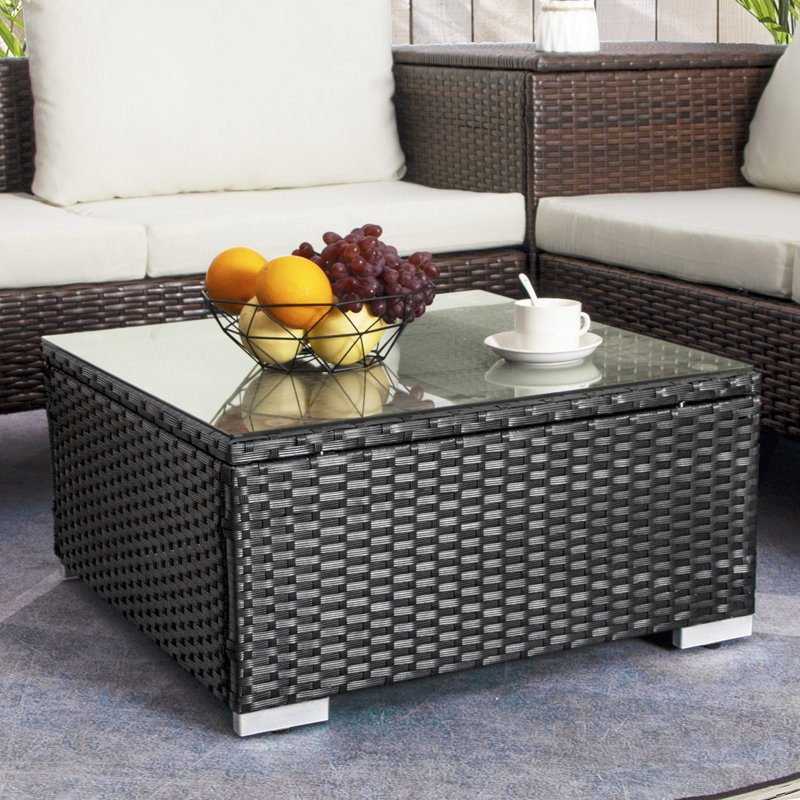 Table basse Forough, H 12,6 po x l 25 po x P 25 po, Noir