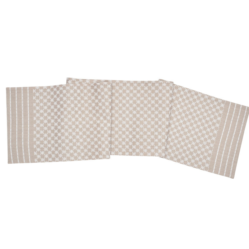 Bossley Markle Jacquard Cotton Table Runner, Gray
