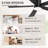  2 Pack 42 Inch Black Ceiling Fans with Lights, Flush Mount Ceiling Fan with Remote Control, 6-Speed Reversible DC Motor, Ceiling Fan for Bedroom, Living Room & Covered Outdoor-1910054877