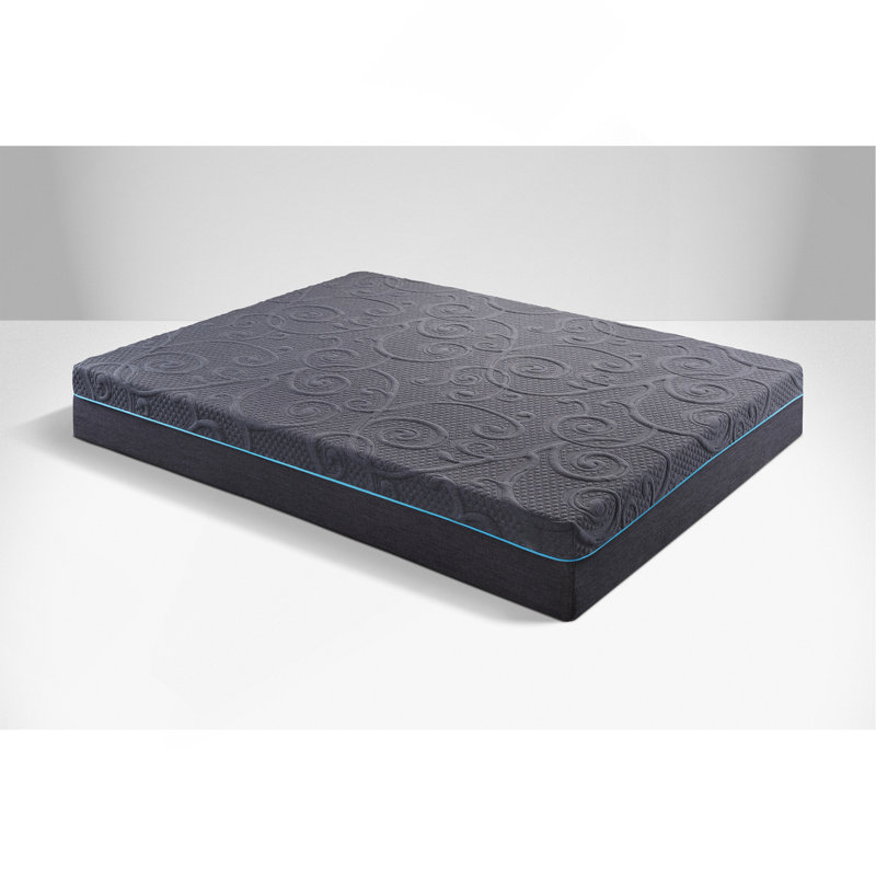 Bed Mattress Gel-Infused Memory Foam Hybrid Mattress, Dark Gray, Mattress In A Box, 14", Queen