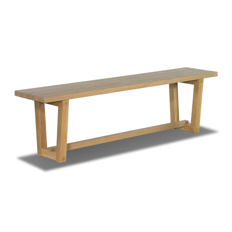 Cascais Dining Bench with Industrial Base, Blonde Oak
