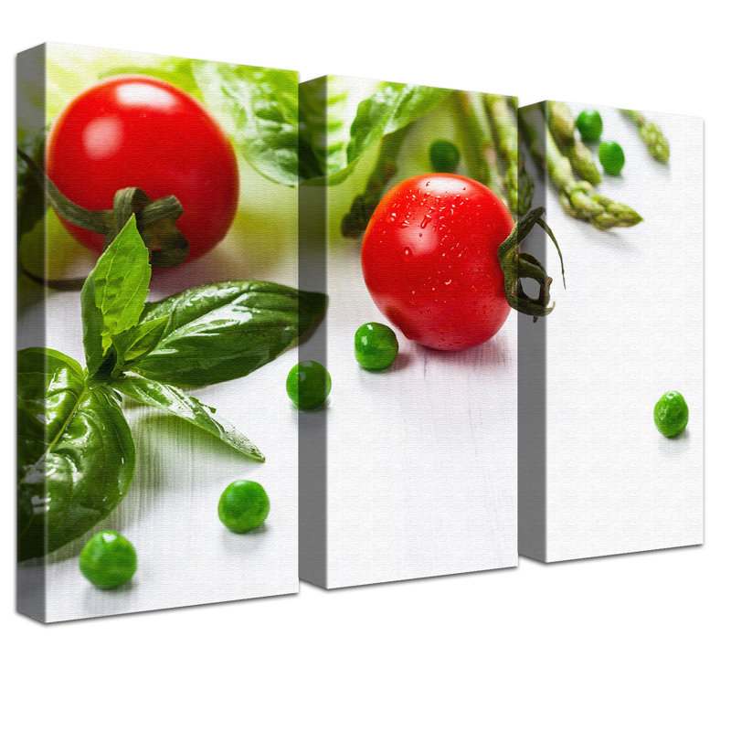 3 Piece Print on Canvas, 80cm L x 120cm W, Cotton blended fabric (350g/m²)