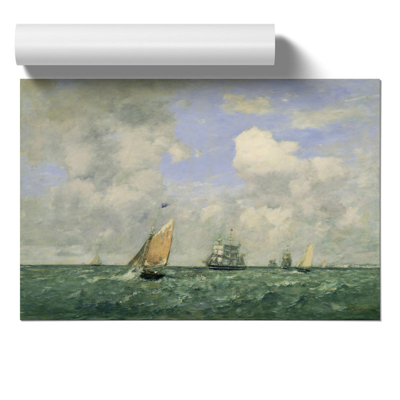 Ships and Sailing Boats by Eugene Boudin - Frameless Print, 42cm H x 59cm W x 0.1cm D