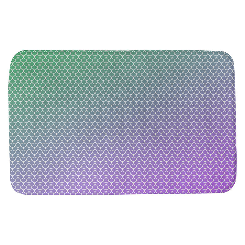 Bueschel Memory Foam Non-Slip Bath Rug, 17" W x 24" L, Green/Purple