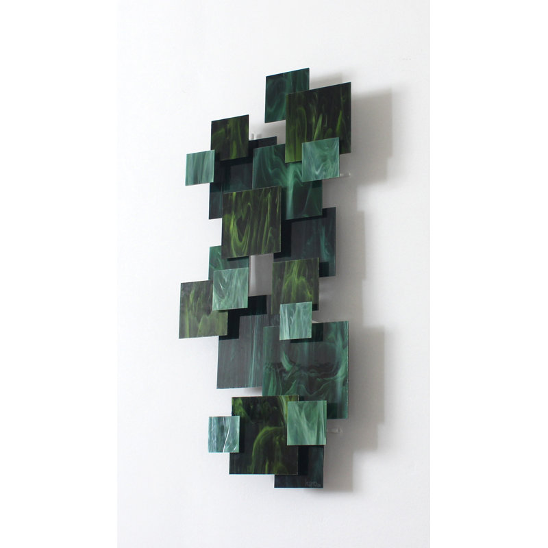 Handmade Glass Wall Decor, Emerald