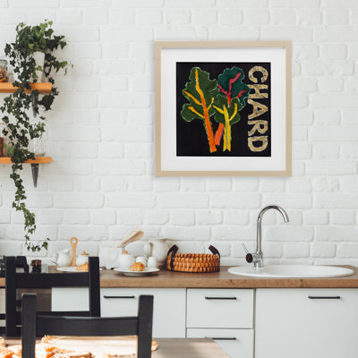 Chard Leafy Vegetable Framed Print Under Glass, design by Nancy Overton