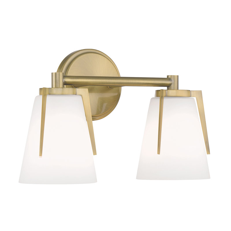 Éclairage pour salle de bain 2 lumières Allure - laiton antique 13,75 po de largeur Allure