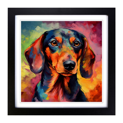 Dachsund Expressionism - Framed Print