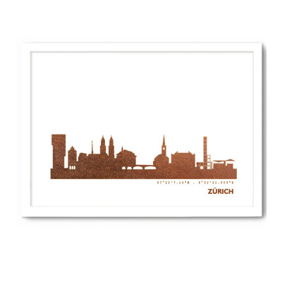 Zurich Skyline 1 Piece Single Picture Frame Wall Art
