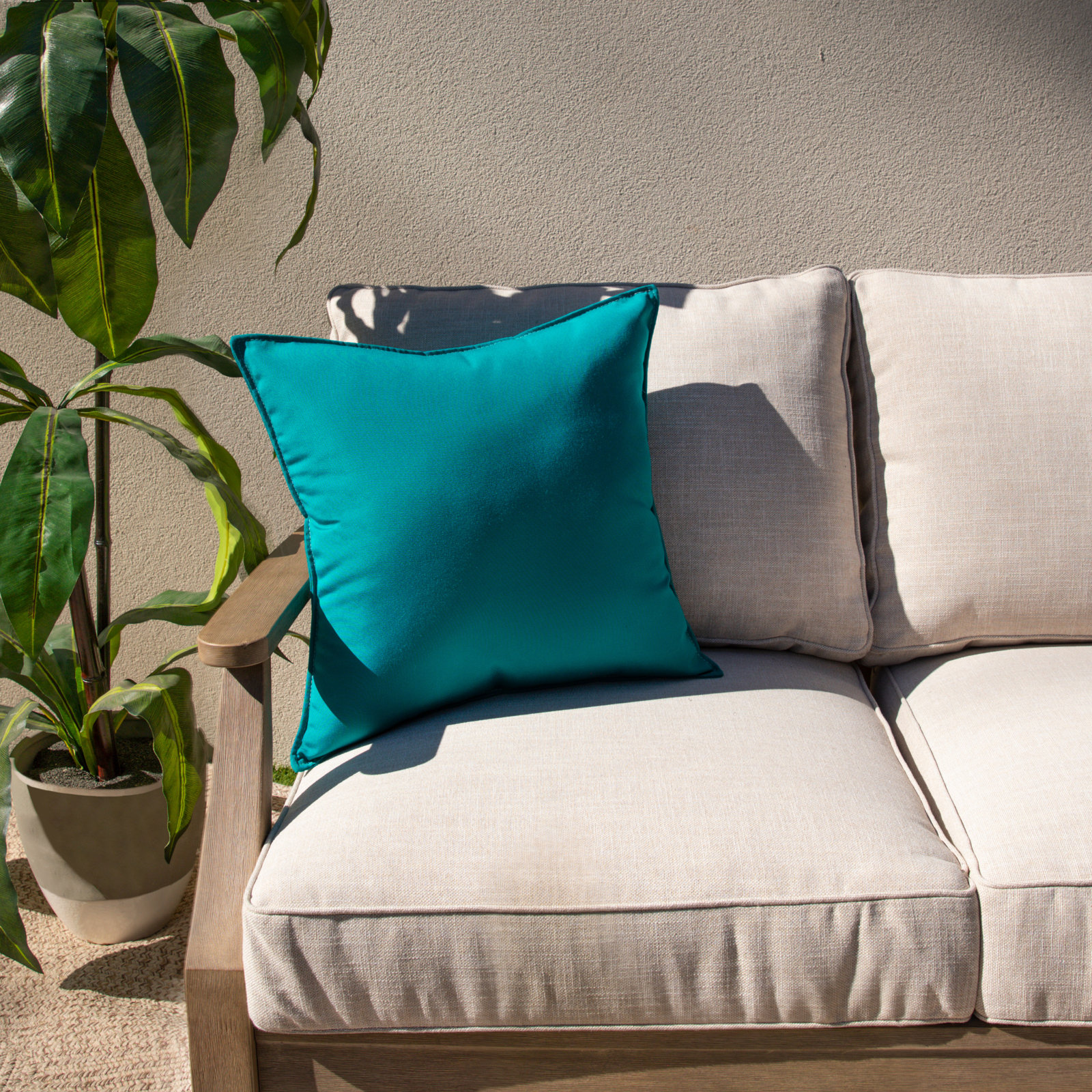 Everley 20" x 6" Sunbrella® Throw Pillow, Teal